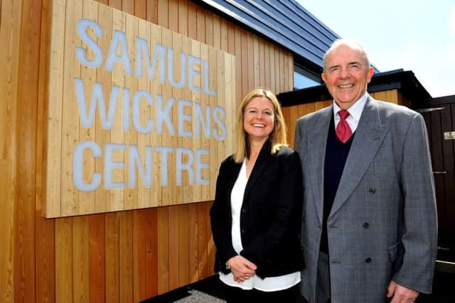 Samuel Wickens centre unveiling at Rustington. Sarah Wickens and Roger Wickens, Pic Steve Robards SR1812199 SUS-180405-111510001