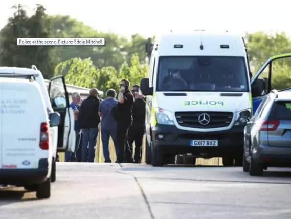 Police at Rosier Business Park yesterday (May 17)