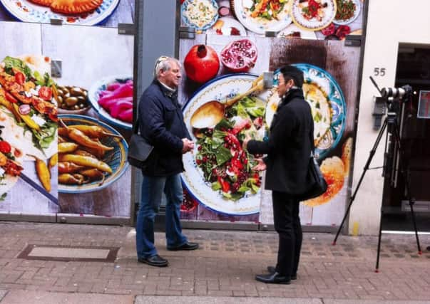 Ian Turner being interviewed for Chinese State TV