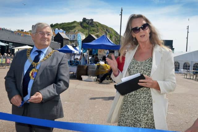 Hastings Midsummer Fish Festival. Mayor Nigel Sinden and councillor Kim Forward