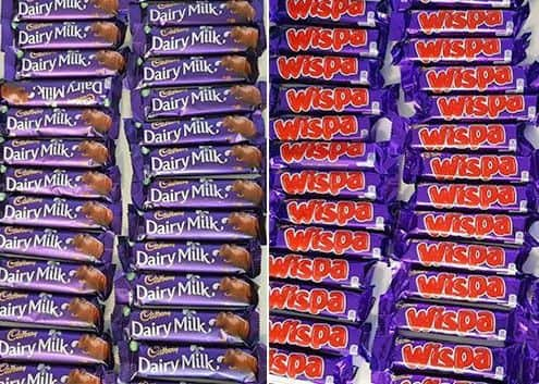 Chocolate bars recovered following the robbery