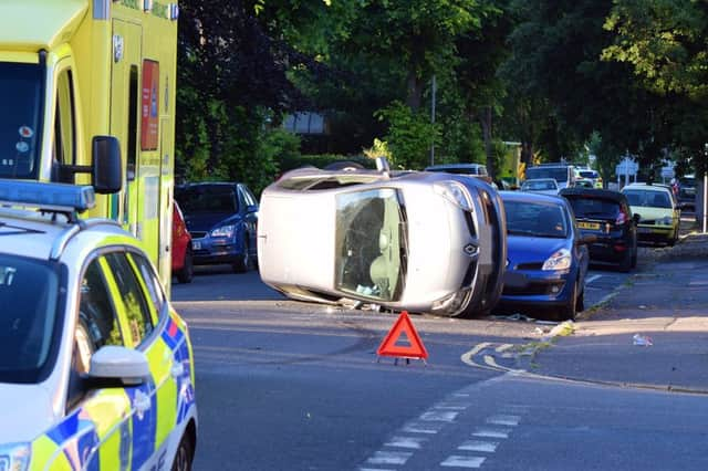 Accident in eastbourne town centre. Photo by Dan Jessup. SUS-180627-085501001