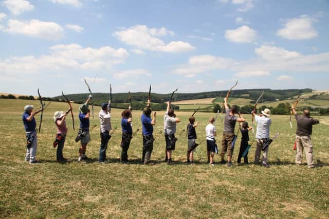 Members line up for the Clout Shoot on Sunday