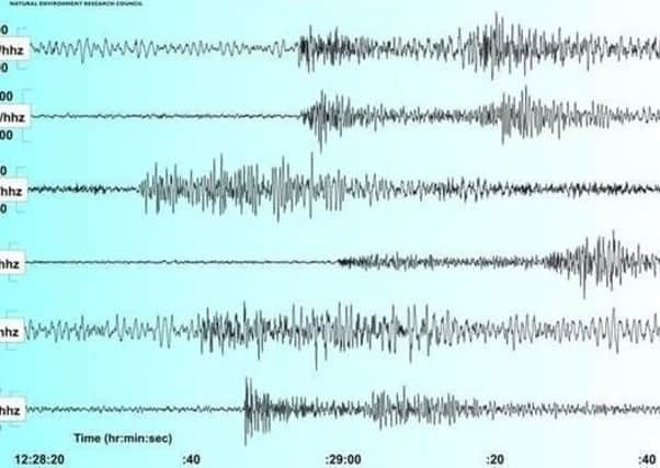 The recent earthquake larger than the last three tremors in recent months (Image: British Geological Survey)