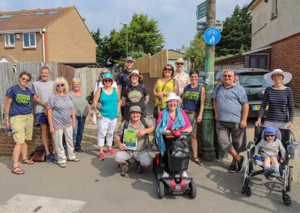 Eastbrook Explorers Town to Downs walkers leaving Fishersgate station