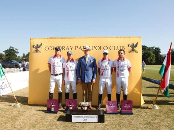 The Hungarian ambassador's Cup is presented / Picture by Clive Bennett