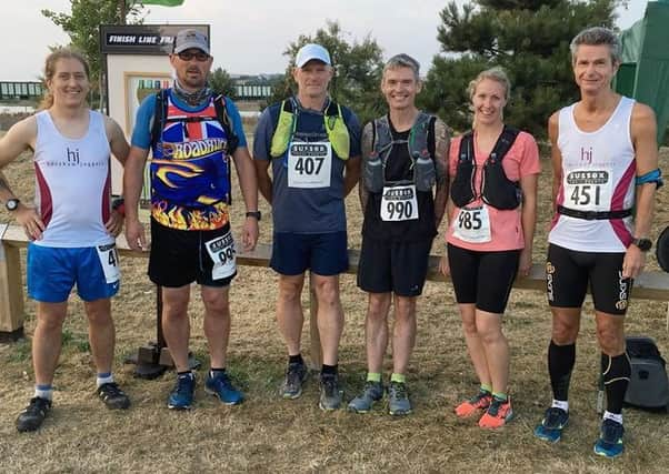 The six Horsham Joggers that took on the Lunar-tic Marathon