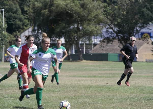 Rebecca Barron on the ball for City at Poole / Picture by Hayley Newman