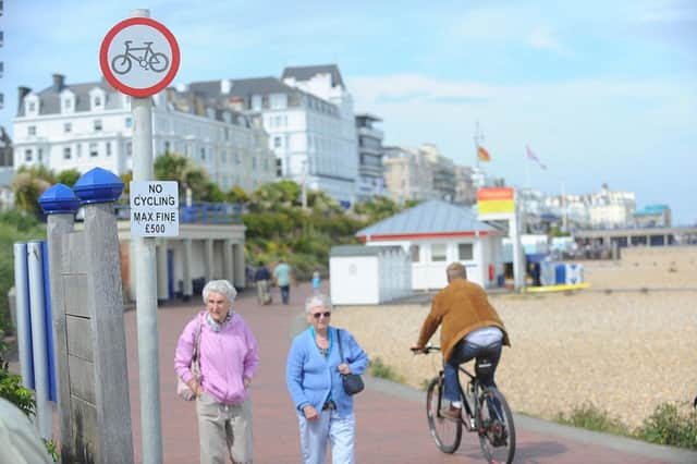 Seafront No Cycle Sign Eastbourne Prom