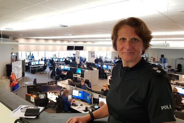 Chief Superintendent Jane Derrick in the Sussex Police 999 control room