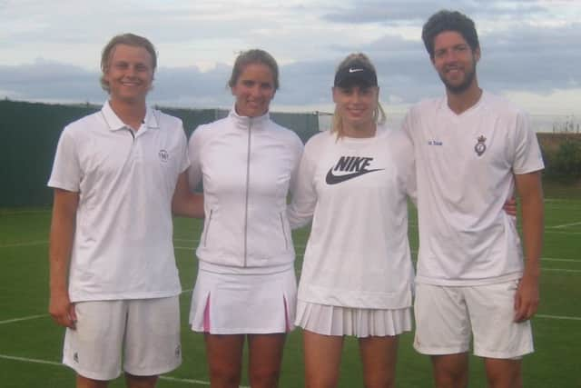 The mixed doubles finalists.