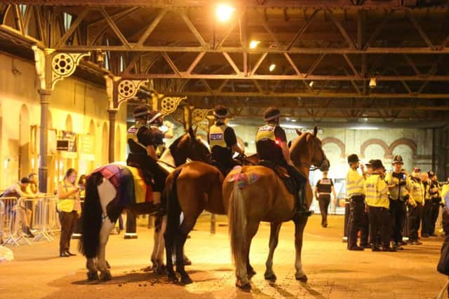 Police at Brighton Station after Pride (Photograph: Eddie Mitchell)