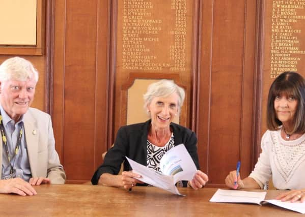 Dudley Wensley, Deputy Leader of Arun District Council; Louise Goldsmith, Leader of West Sussex County Council and Gillian Brown, Leader of Arun District Council