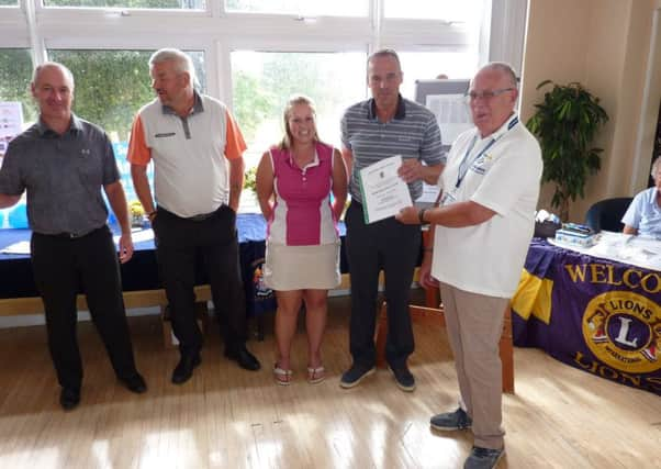 The winning team in Hastings Lions Club's 32nd charity golf day - John Willard, Chelsea Masters, Terry Jeffery and Paul Sharpington SUS-181208-174112002