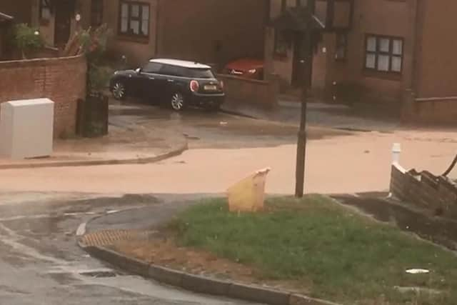 The flash floods in Halewick Lane, Sompting