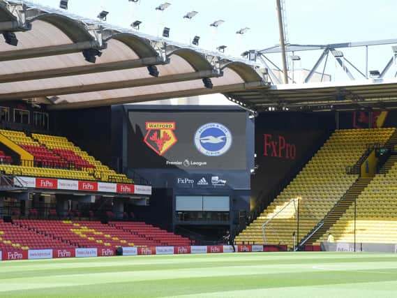 Johnny Cantor enjoyed the view at Vicrage Road  and their new statue of Graham Taylor