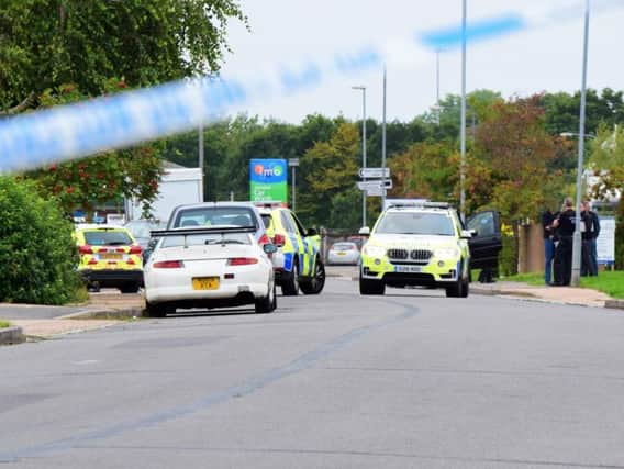 Armed police were called to a Hailsham industrial estate this evening