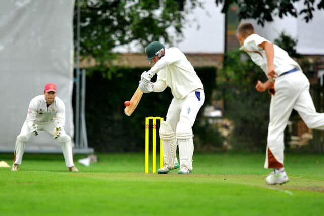 Sussex League Division 3 West, Steyning (fielding) v West Chiltington. Callum Whyatt batting. Chris Barnett bowling. Pic Steve Robards SR1821549 SUS-180820-170514001