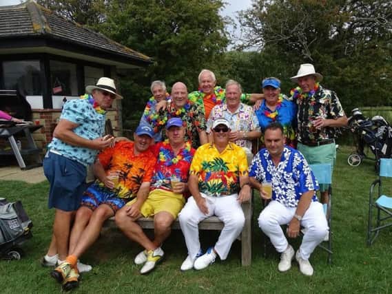 Hawaiian outfits are the order of the day for Bognor golfers