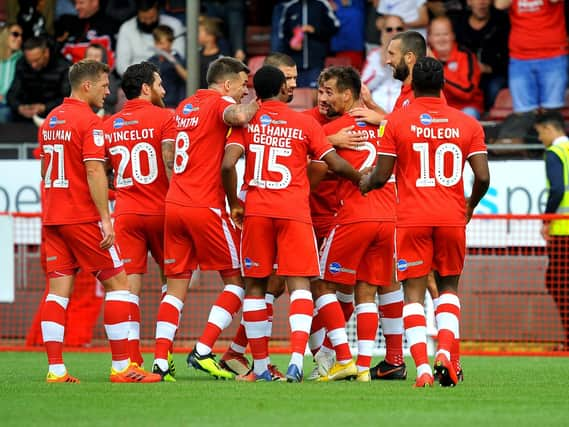 The Reds picked up a 3-2 victory over Bury after a game filled with drama. Picture by Steve Robards.