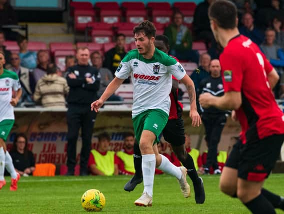 Action from the Bank Holiday Monday game at Lewes. Picture by Tommy McMillan