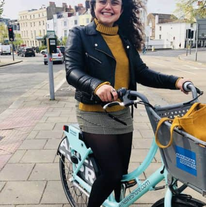 Marilena Karantinini, one of BTN Bikeshare's top users