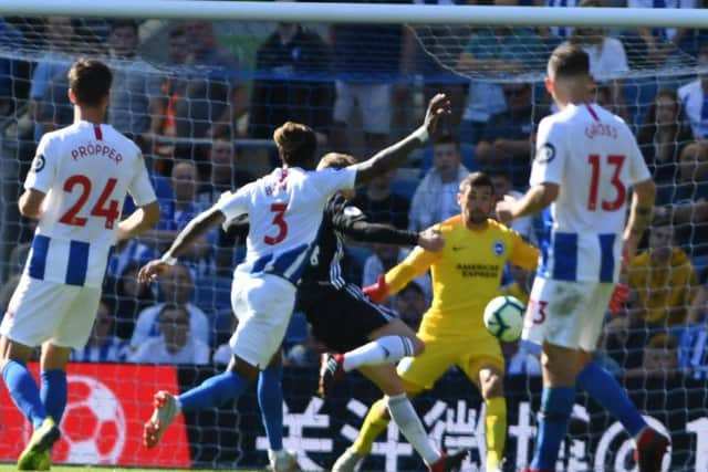 Andre Schurrle gives Fulham the lead. Picture by PW Sporting Photography