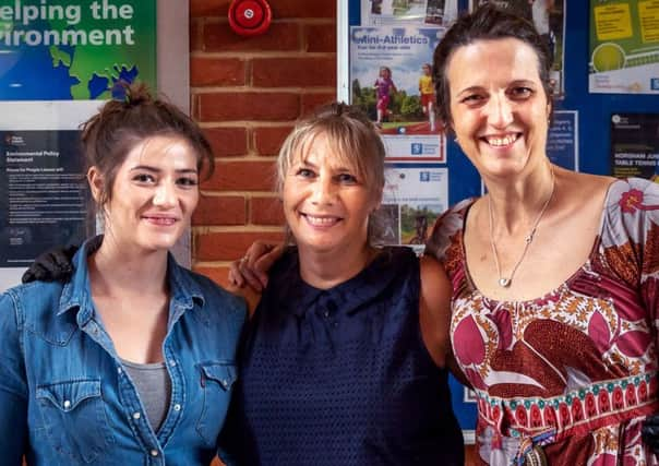 Ali Elliott, Alisha Elliott and Philippa Charman at the cake sale