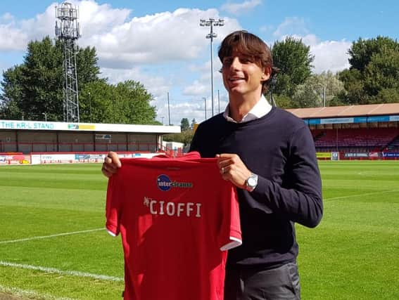 Gabriele Cioffi at the Broadfield Stadium.