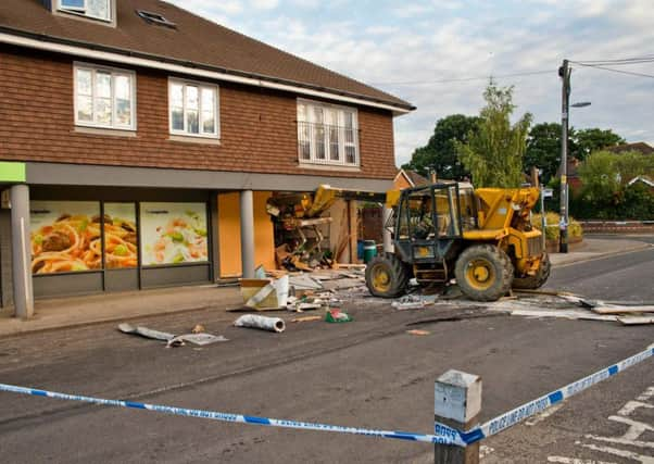 JCB Ram Raid Rudgwick. 09-09-18 Photo by Eddie Howland