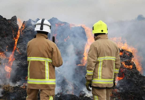 09-09-18 Hay bale fire, Halewick Lane, Sompting