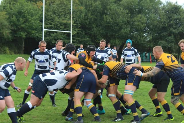 Action from East Grinstead v Eastbourne. Picture by John Feakins