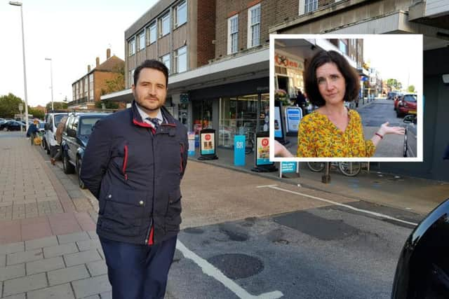 Councillors Ed Crouch (left) and Beccy Cooper (inset) have promised to look at safety in the service road