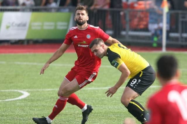 Aarran Racine was sent off as Worthing suffered a first defeat of the season against Margate. Picture by Derek Martin