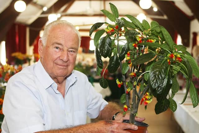 DM1893171a.jpg Ferring Horticultural Society autumn flower show. Roger Wilde, first pot plant. Photo by Derek Martin Photography