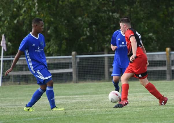 Football:

SCFL Premier Division: Hassocks v Broadbridge Heath.


Pictured is Hassock's, Jack Wilkins , challenging Broadbridge Heath's, Marion Maxwell.  

The Beacon,Brighton Road, Hassocks, West Sussex BN6 9LY West Sussex. 

Picture: Liz Pearce 04/08/2018

LP181054 SUS-180508-143332008