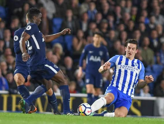 Action from last season's match between Brighton and Tottenham at the Amex. Picture by PW Sporting Photography