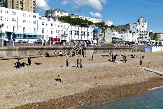 Filming on Hastings seafront. Picture: Sid Saunders