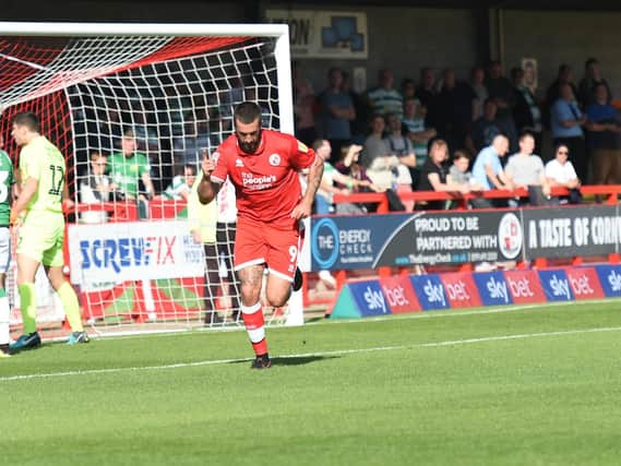 Ollie Palmer celebrates his goal. Picture by Liz Pearce