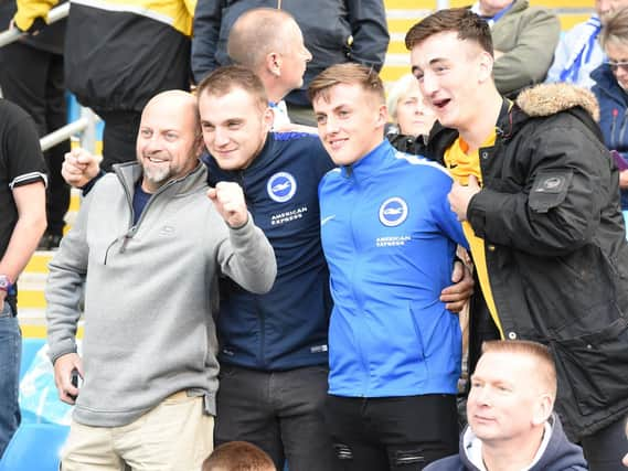 Albion fans pictured at the Etihad. Picture by PW Sporting Photography