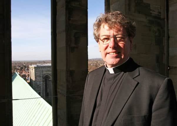 DM1822300a.jpg. Launch of Chichester Cathedral's High Roof Restoration Appeal. Stephen Waine, The Dean of Chichester. Photo by Derek Martin Photography. SUS-180216-170814008