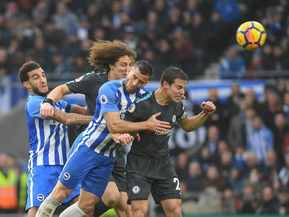 David Luiz in action against Brighton last season