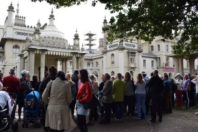 Waiting for Prince Harry and Meghan Markle at the Royal Pavilion, Brighton