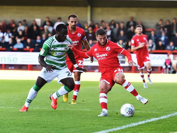 Luke Gambin, who is pictured making his debut against Yeovil last week, broke the deadlock in his second start against Cambridge