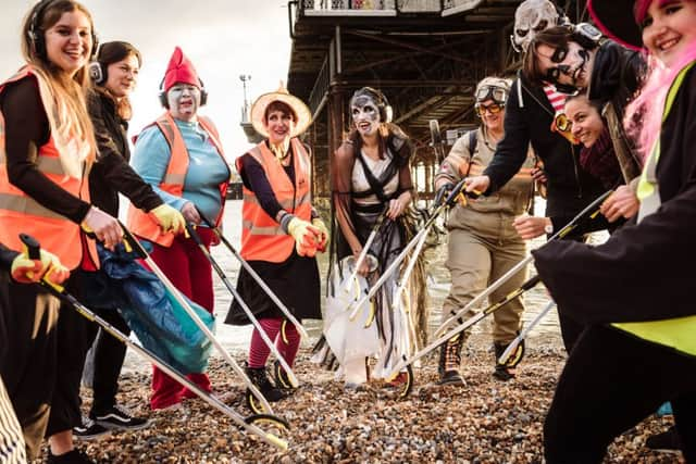 Pier2Pier's Halloween beach clean in Brighton (Photograph: James Pike)