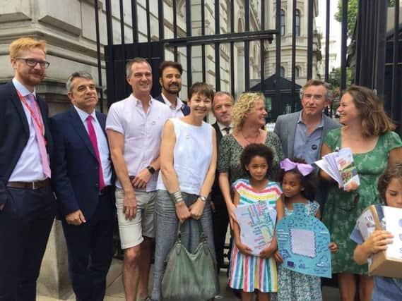 Brighton and Hove MPs with Save Our Schools campaigners (Picture courtesy of Caroline Lucas MP)