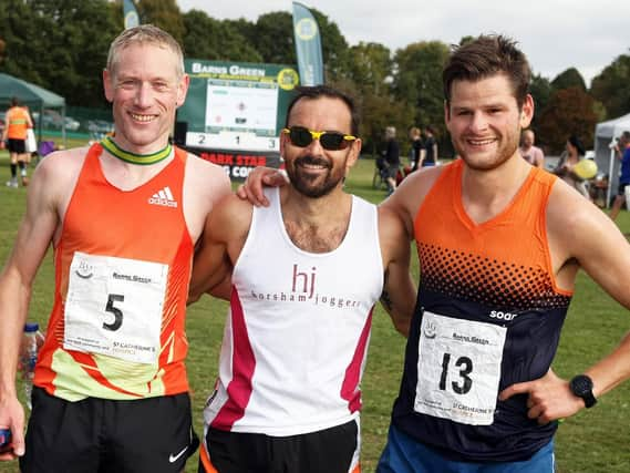 Runner-up James Baker, winner Neil Boniface and third-placed James Turner / Picture by Derek Martin