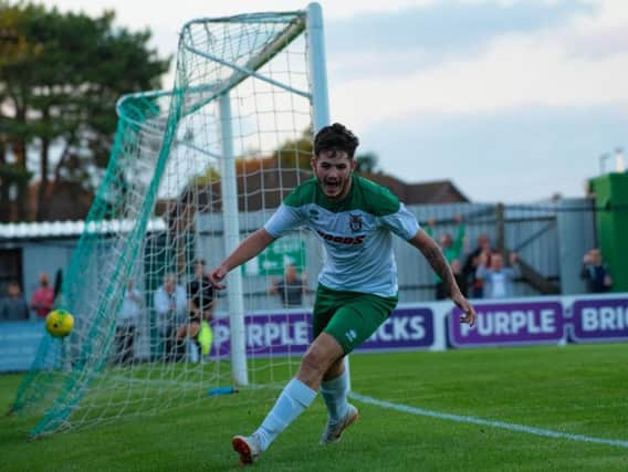 Brad Lethbridge put Bognor ahead at Tonbridge / Picture by Tommy McMillan