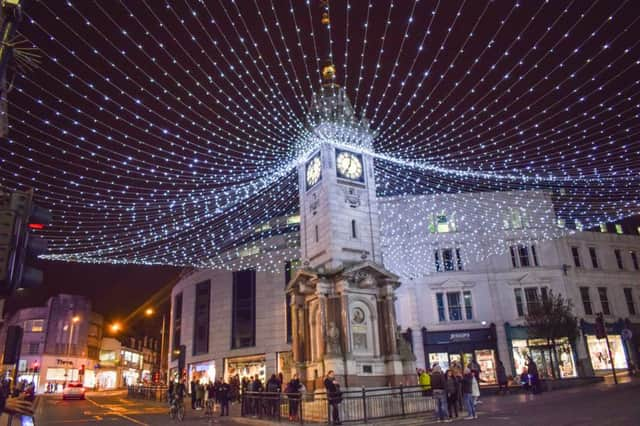 A twinkling canopy of lights at the Clock Tower SUS-171117-152054001