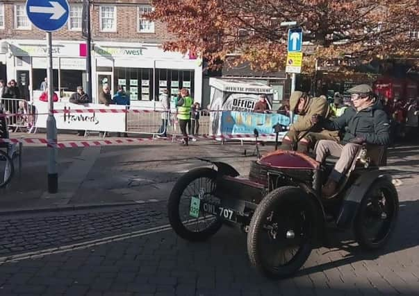 London to Brighton Veteran Car Run in Crawley High Street